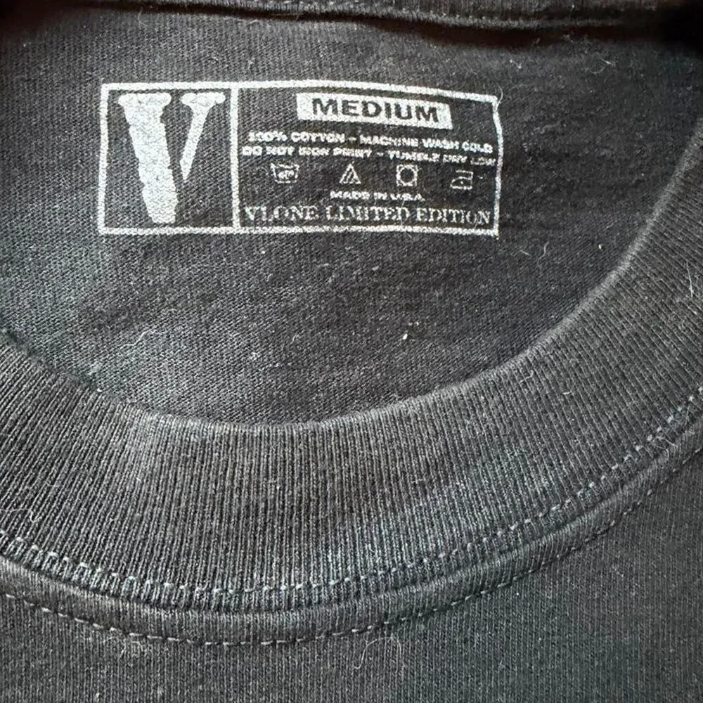 Vlone Black and Pink T-Shirt